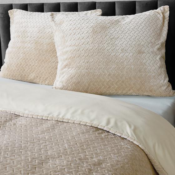 Teddy Herringbone duvet cover - cream white - with 2 pillowcases