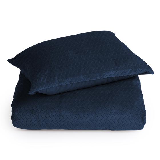 Teddy Herringbone duvet cover - petrol blue - with pillowcase