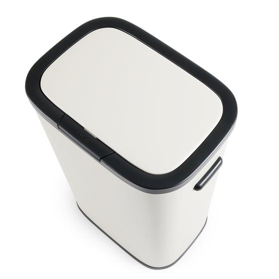 Cream white touch top bin 60L - top view