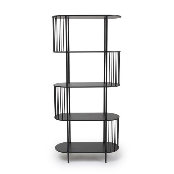 Hoxton 5-tier shelving unit - black - front view