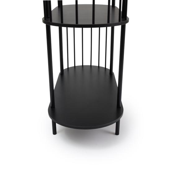 Hoxton 5-tier shelving unit - black - close-up of bottom shelves