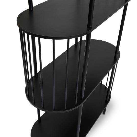 Hoxton 5-tier shelving unit - black - close-up of rods