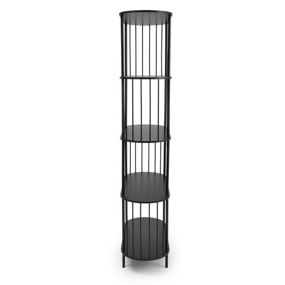 Hoxton 5-tier shelving unit - black - side view