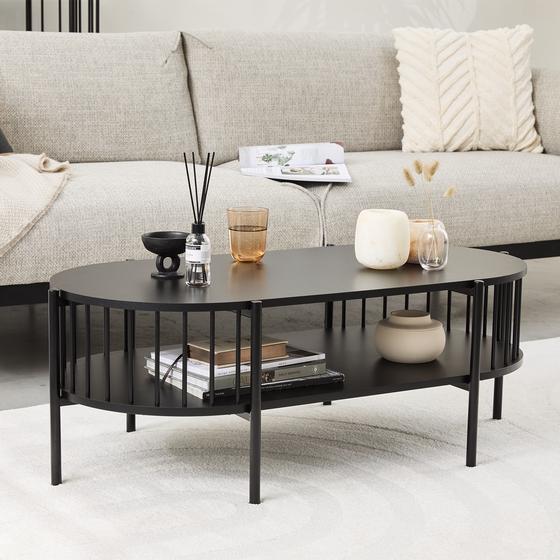 Hoxton black coffee table in living room