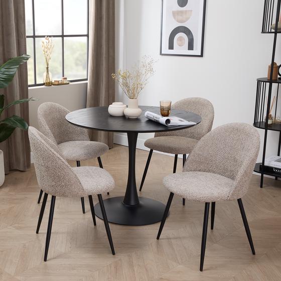 Bouclé chairs - 2-piece - soft taupe - mood picture