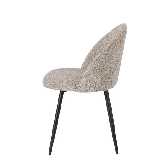 Bouclé chairs - 2-piece - soft taupe - right