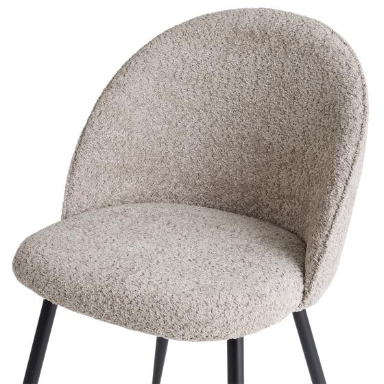 Bouclé chairs - 2-piece - soft taupe - close-up of seat