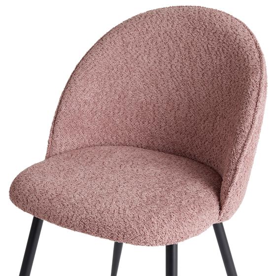 Bouclé chairs - 2-piece - smokey rose - close-up of seat