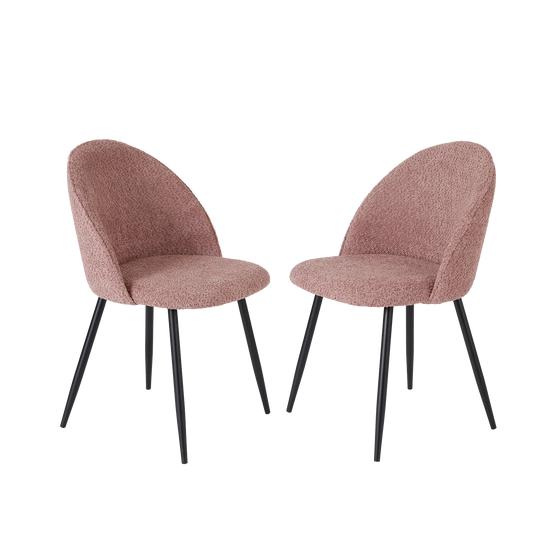 Bouclé chairs - 2-piece - smokey rose