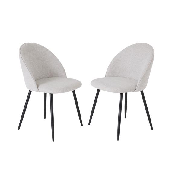 Chenille dining chairs - set of 2 - Silver Grey