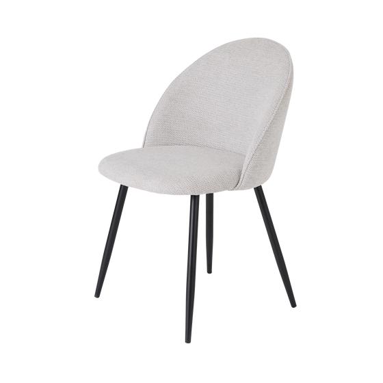 Chenille dining chairs - set of 2 - Silver Grey - side view left