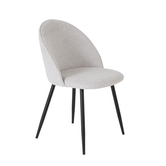 Chenille dining chairs - set of 2 - Silver Grey - side view right