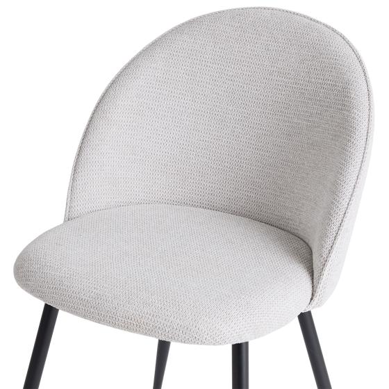 Chenille dining chairs - set of 2 - Silver Grey - close-up