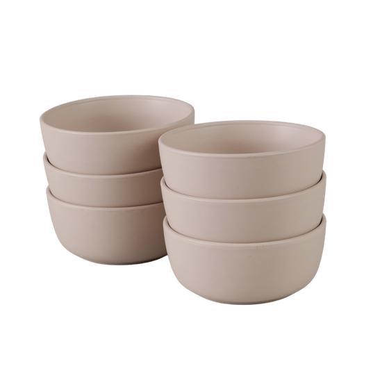 Taupe matte dinner set - stacked bowls