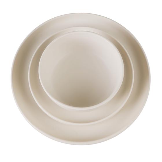 Cream white matte dinner set - top view