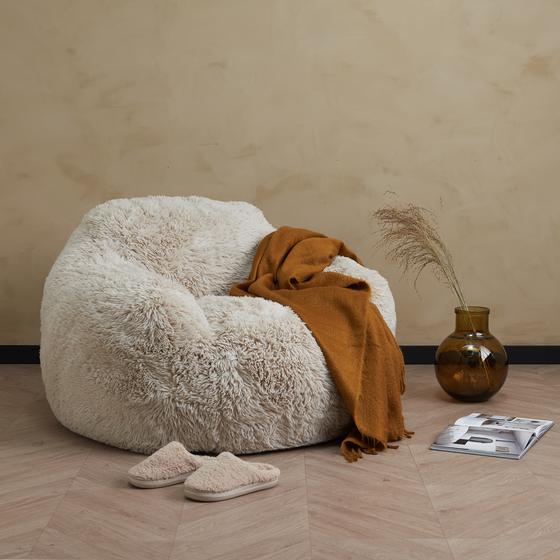 Faux fur lounge chair in living room