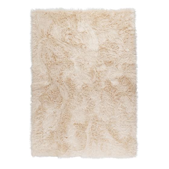 Cream white high-pile rug - soft material