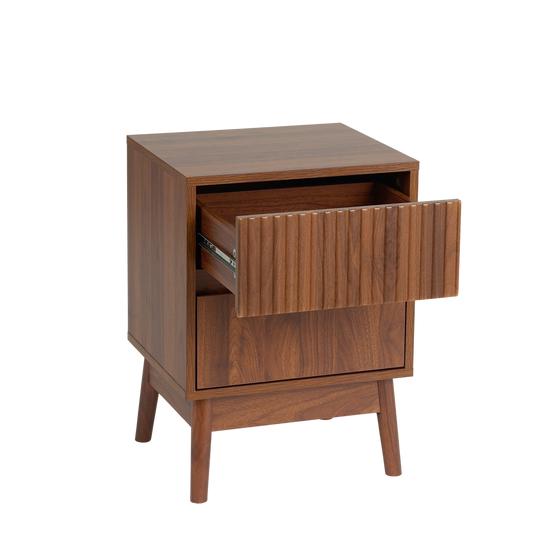 Bedside table with drawers - open drawer