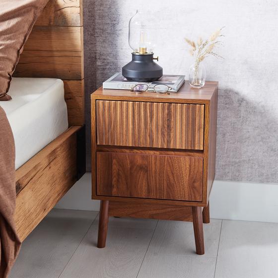 Bedside table with drawers - in the bedroom