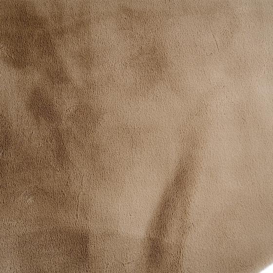 Taupe organic faux fur rug - close-up