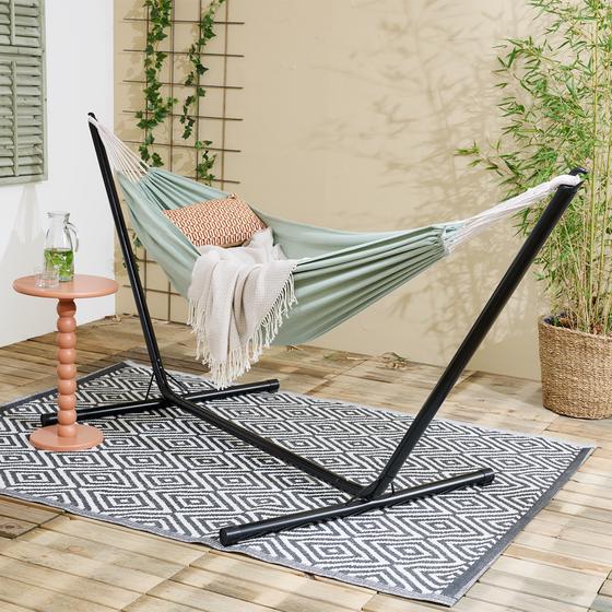 Hangmat met frame - olijfgroen - 290 x 100 x 100 cm