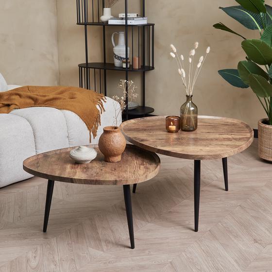 Organic shape coffee table set |  88 x 75 x 44 cm / 68 x 60 x 39 cm