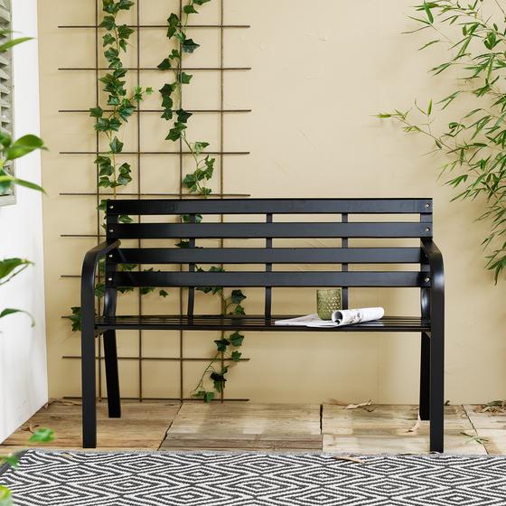 Garden bench with cover and seat height of 41cm - 110 x 48 x 74 cm 