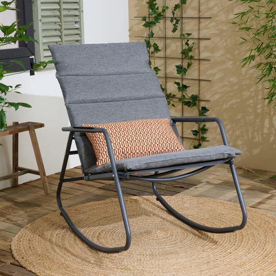 Anthracite outdoor rocking chair 110 x 60 x 94 cm garden lifestyle image