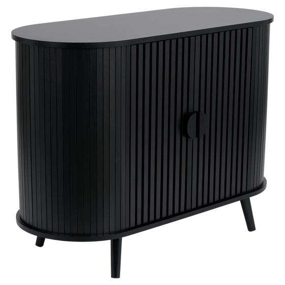 Ovaal dressoir met latjes - zwart