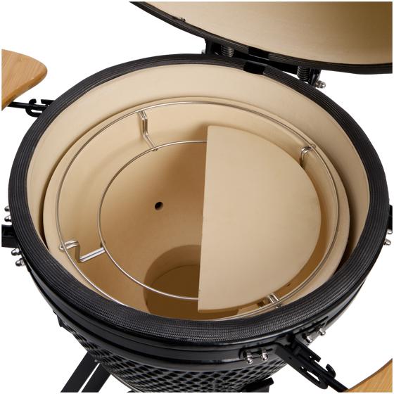Kamado barbecue with 1 x heat deflector