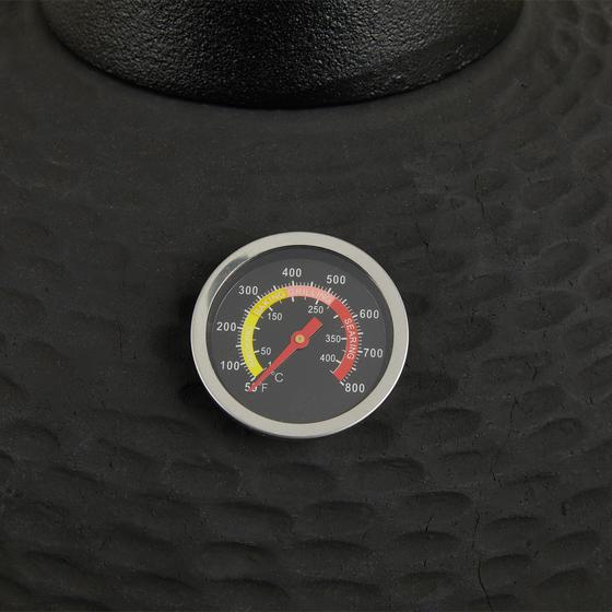 De temperatuurmeter op de Kamado barbecue XL zwart