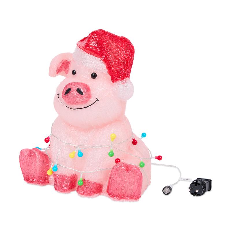 Acrylic pig with lights and plug - unplugged