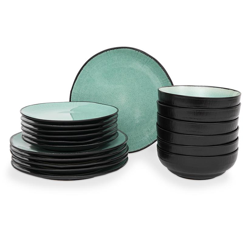 Plate set - Crete 18-piece | 6-person stacked