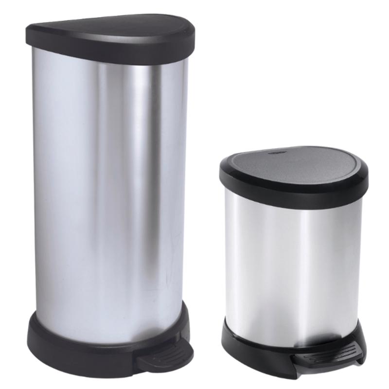 Lot de 2 poubelles à pédale