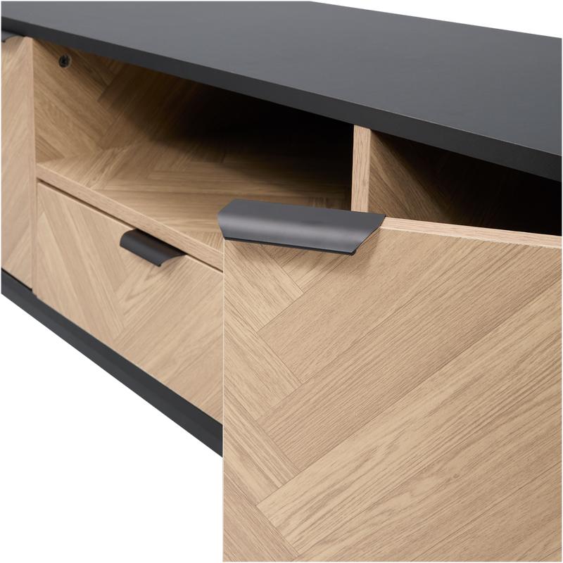 Herringbone TV unit - close-up of door handle