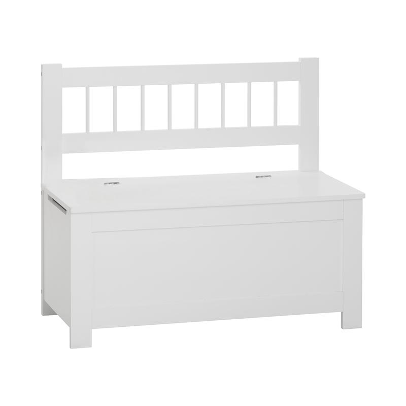 Bench with toy storage - white - 75,1 x 34,7 x 64,9 cm