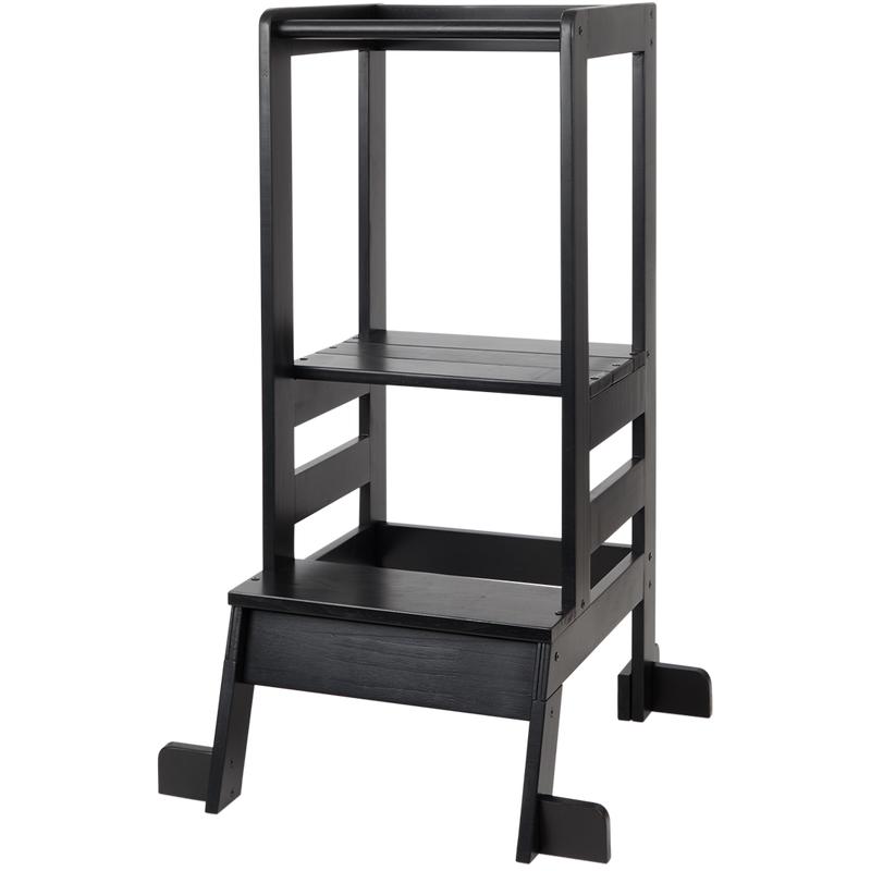 Wooden learning tower - black