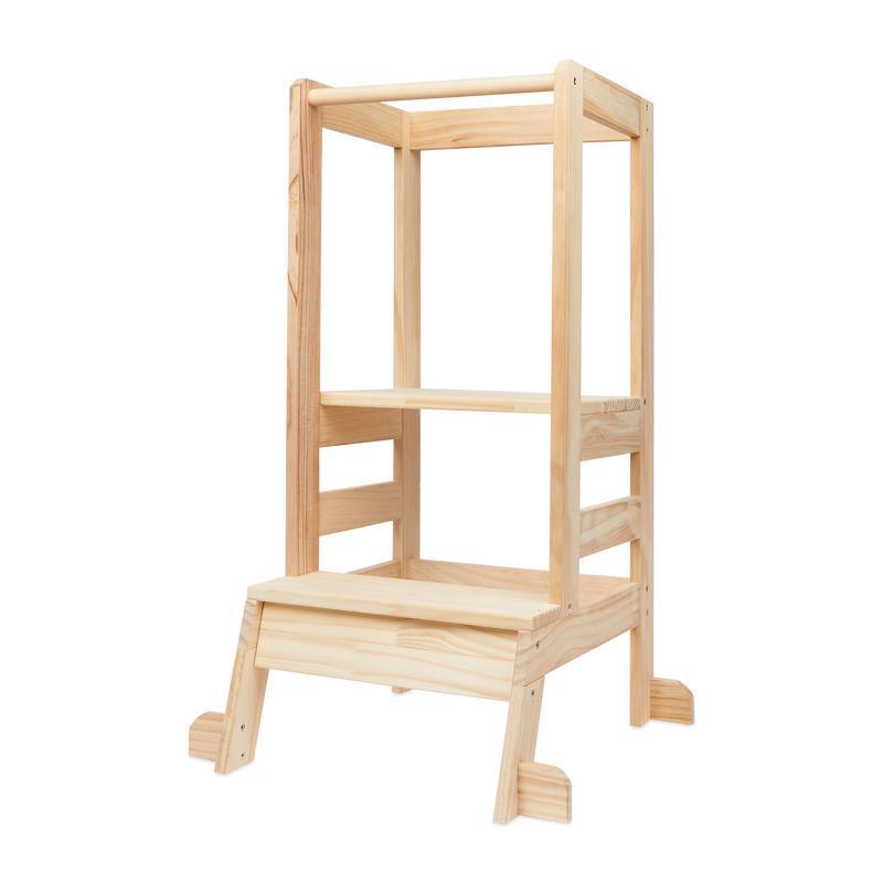 Wooden learning tower - kitchen help