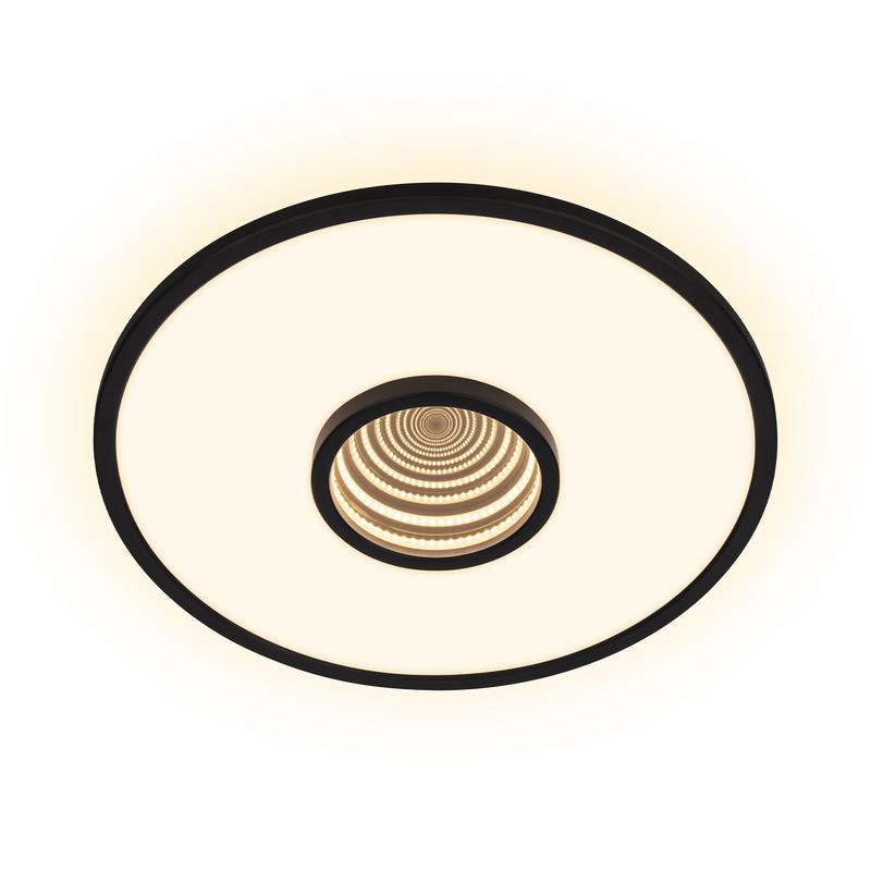 Round LED infinity tunnel ceiling light - black