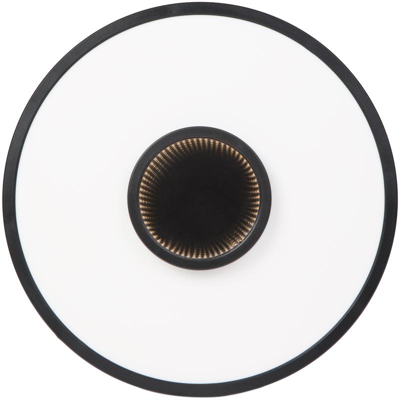 Round LED infinity tunnel ceiling light - black - front view