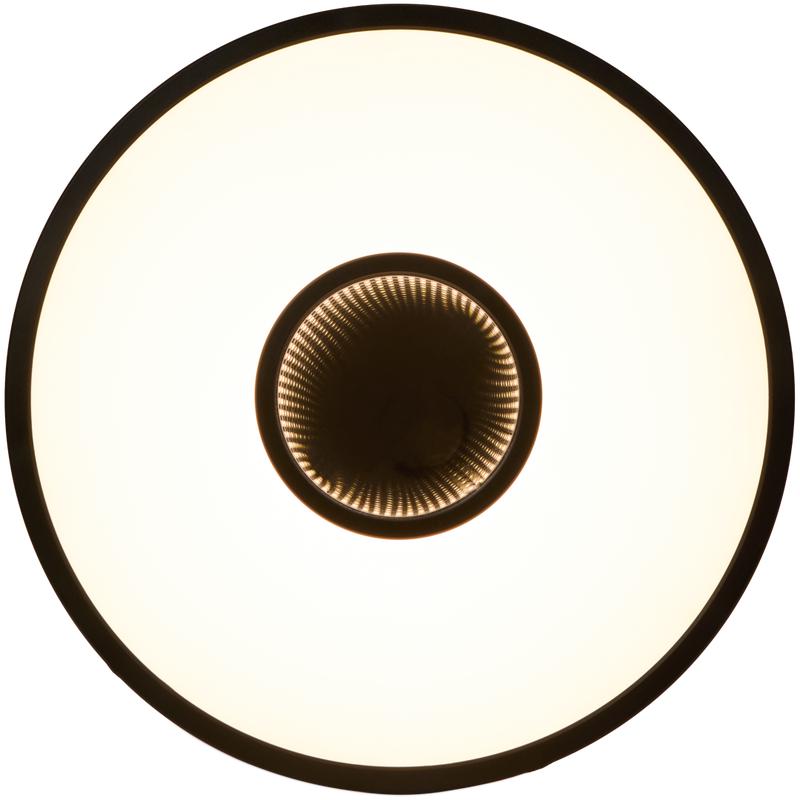 Round LED infinity tunnel ceiling light - black - warm white light