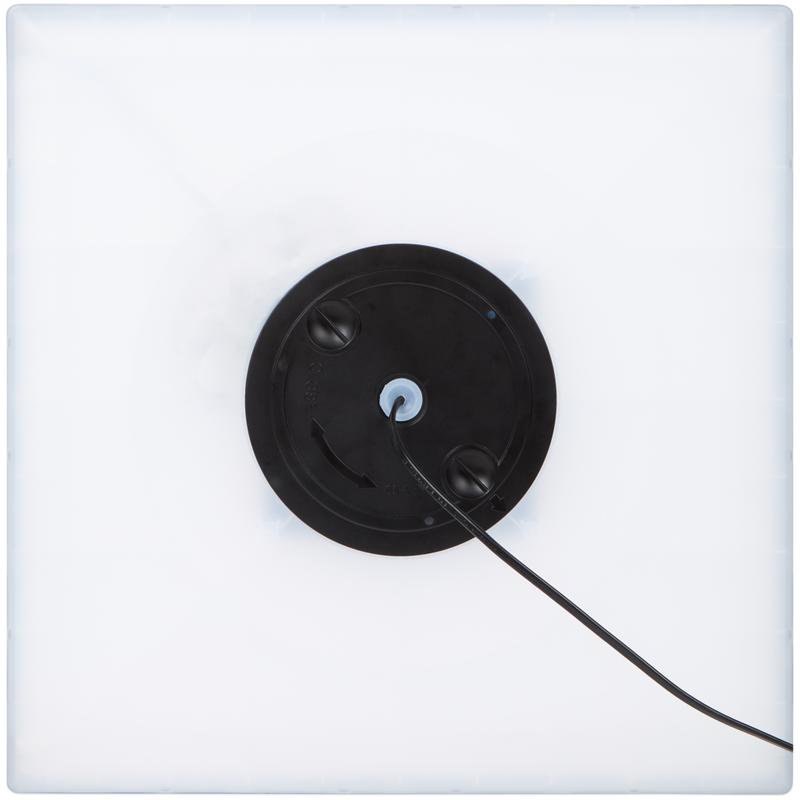 Square LED infinity ceiling light - black - back view