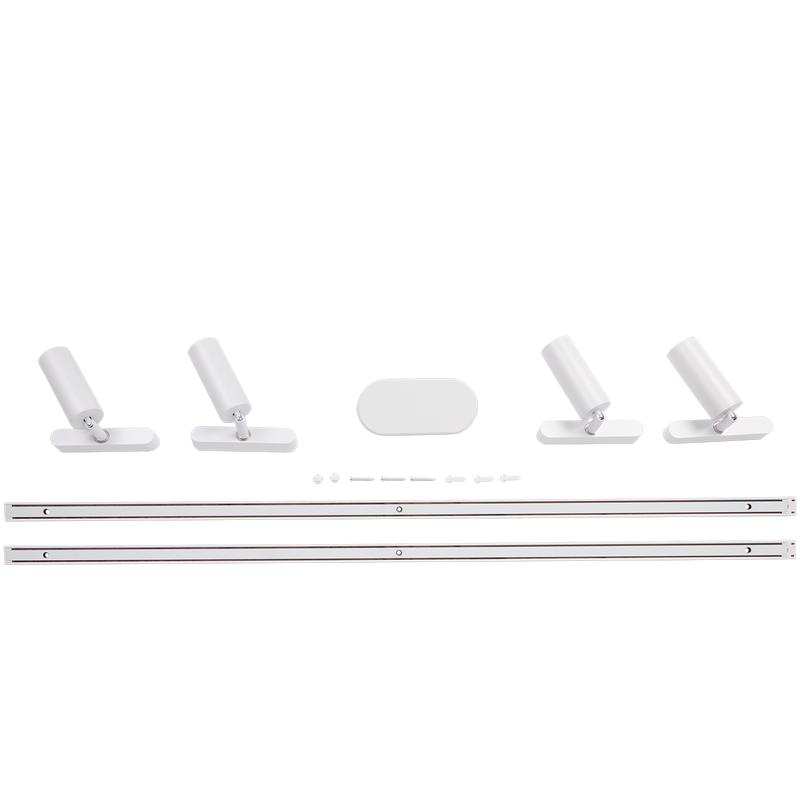 Track lighting with 4 spotlights - white - contents of set