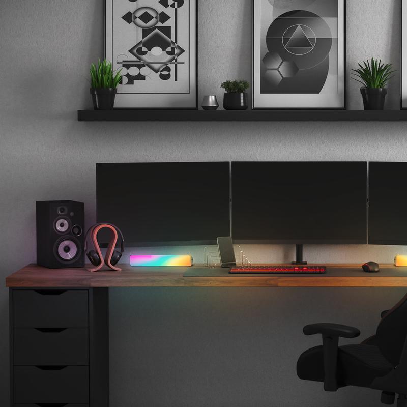 Barres LED sur un bureau