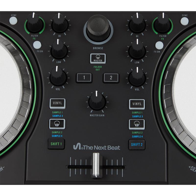 The Next Beat by Tiësto DJ controller midden van de controller