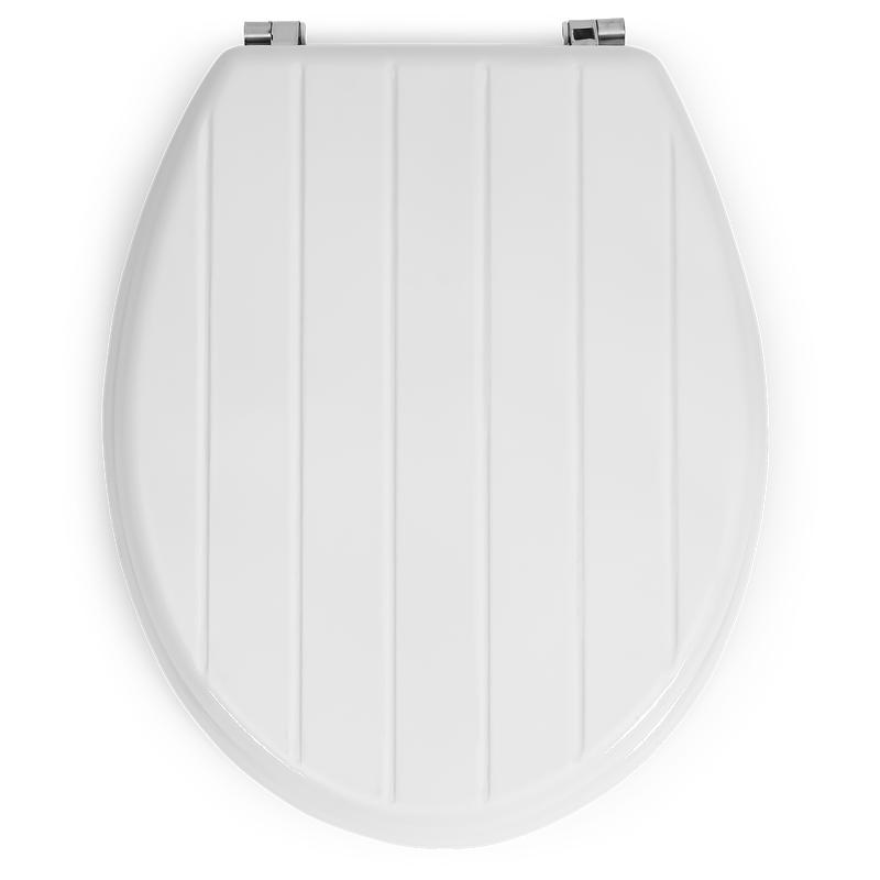 Toilet seat white groove design