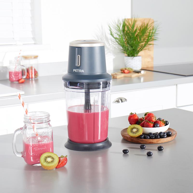 Cordless blender in use