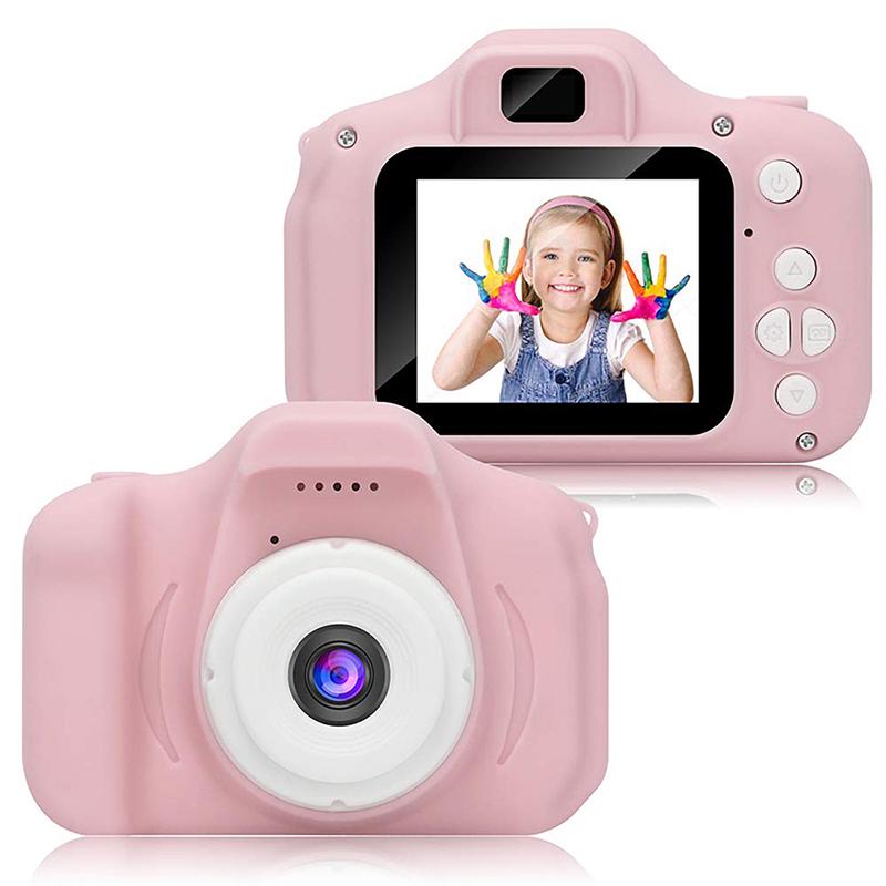 Denver roze kindercamera in gebruik