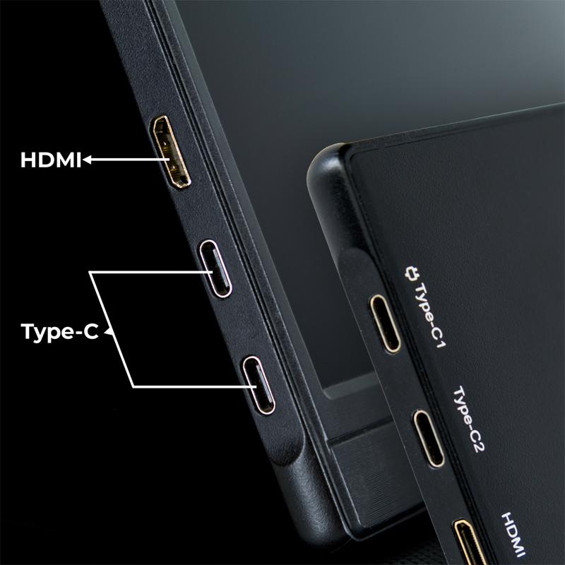 Denver portable monitor - 15.6 inch - ports for different cables