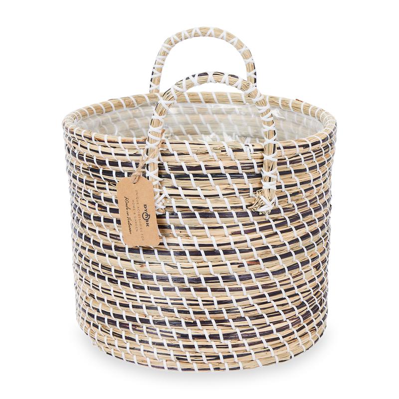 Seagrass plant basket - reverse with label